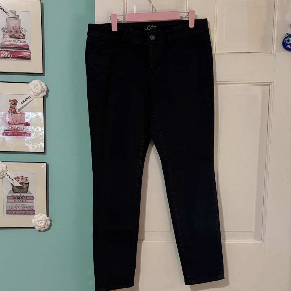 LOFT Black Skinny Jeans.  Size 10P